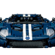 An image of the Lego Ford GT model with its doors open.